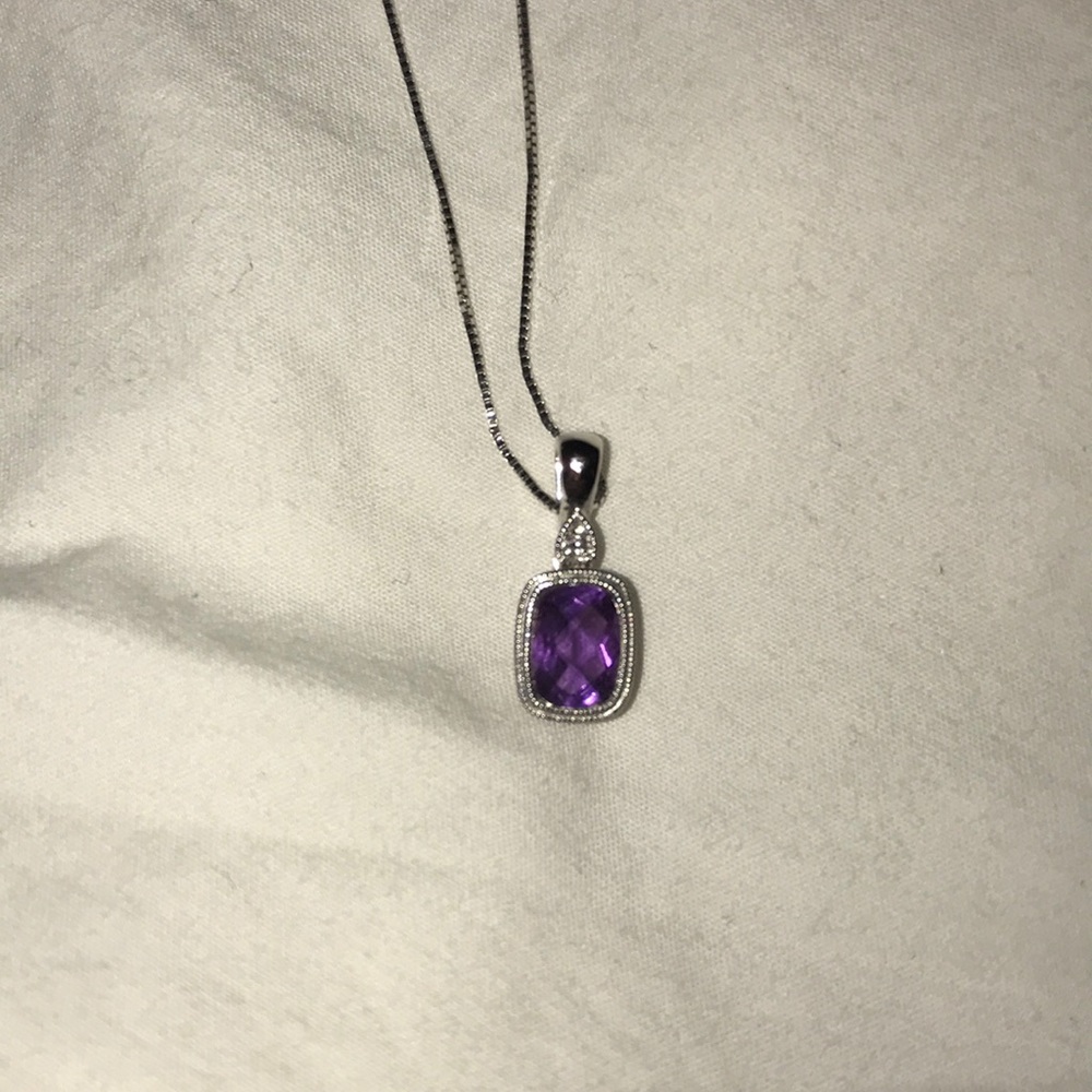 Amethyst Stone Silver Pendant